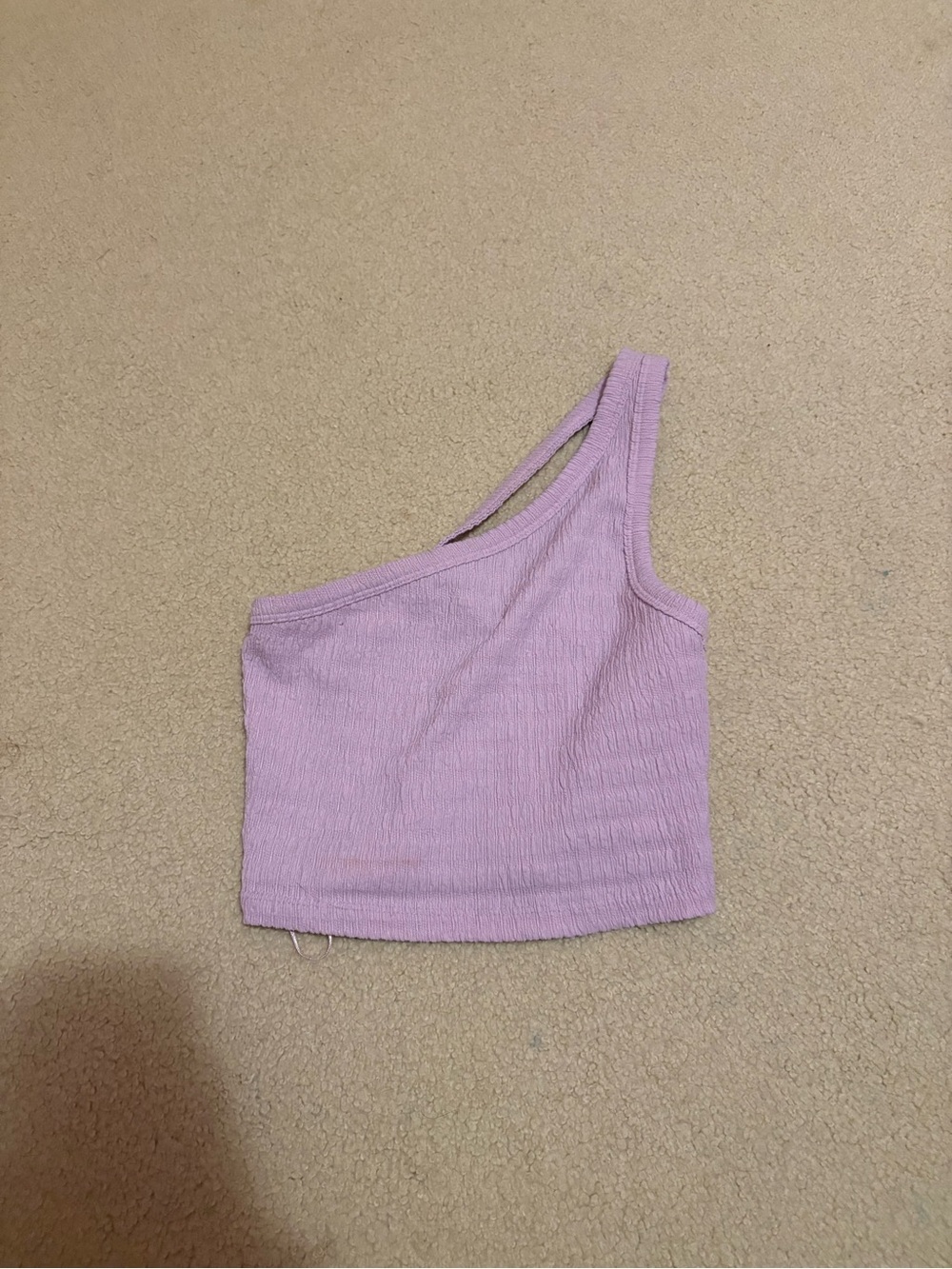 American Eagle One-Shoulder Ribbed Crop Tank Top - Lavender